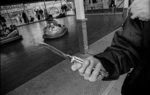 Germany, Berlin, 22 May 1991, youth with folding knife