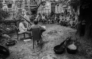 Germany, Berlin, 22.06.1992, Concert in the backyard