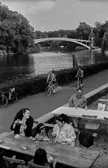 Germany, Berlin, 27 June 1991, garden pub