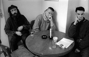 Germany, Berlin, 28 January 1992, Opening of the Matthias Domaschk Memorial Library, (in the Environmental Library), (from left to right) Gerold Hildebrand, Mark Wiesenthal, Frank Ebert, Europe