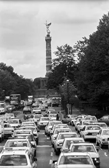 Germany, Berlin, 30.09.1992, demonstration by taxi drivers for maintaining bus lanes