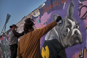 Germany, Berlin, 30.10.2022, graffiti wall in Mauerpark