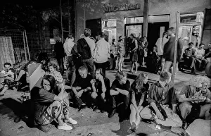 Germany, Berlin, 6 July 1991, in front of the cellar pub Assel