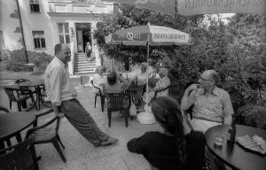 Germany, Chorin, 01.07.1992, Christian restaurant in Chorin