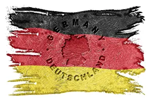 Germany Flag with Map Brush Stroke, Clipping Path