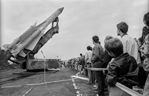 Germany, Osterne, 12.11.1991, open day in a former NVA missile site (now Bundeswehr)