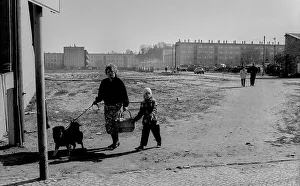 Germany, Werder, 29.03.1991, Street scene in Werder