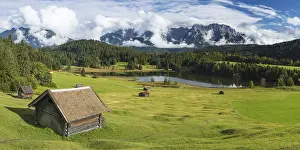 Category Mountain Landscapes Prints: Geroldsee, behind it the cloudy Karwendel mountains