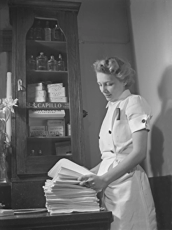 Getting a shave in the 1940s