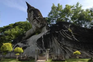 Giant reclining Buddha statue in Buddha Park