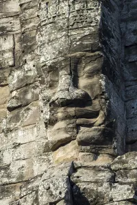 Giant stone-carved face of the Bodhisattva Lokeshvara
