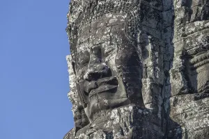 Giant stone-carved face of the Bodhisattva Lokeshvara