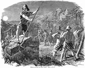 Gideon breaks the altar of Baal