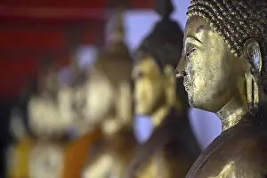 Gilded Buddha statues in Wat Pho