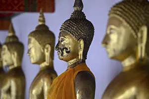 Gilded Buddha statues in Wat Pho