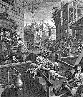 Gin Lane or Liquor Alley, a caricature