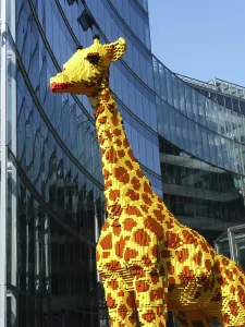 Giraffe made out of lego stones