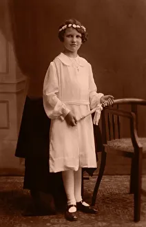 Girl at the First Communion, historic photograph