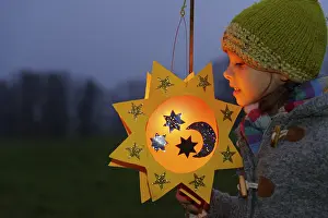 Girl with a lantern at a St. Martin's parade