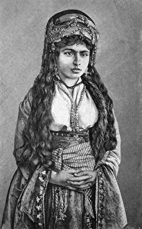 Girl from Nazareth, Israel, historical illustration