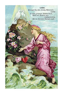 Girl by the sea, German saying