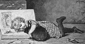 Girl is trying to teach her hare reading