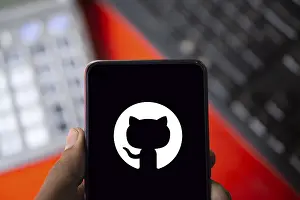 Category Historic EN Prints: github logo is displayed on smartphone