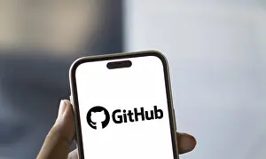 Category Historic EN Prints: github logo is displayed on smartphone