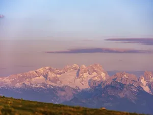 Glaciated massif of the Hohes Dachstein in the evening light
