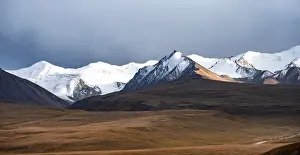 Glaciated and snow-capped mountains