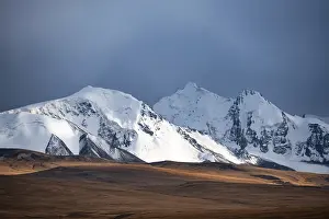 Glaciated and snow-capped mountains