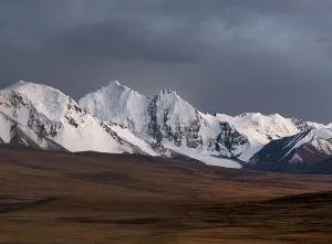 Glaciated and snow-capped mountains
