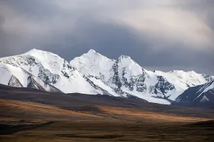 Glaciated and snow-capped mountains