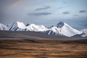 Glaciated and snow-capped mountains