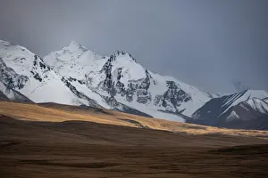 Glaciated and snow-capped mountains