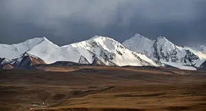 Glaciated and snow-capped mountains
