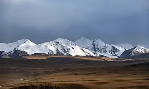 Glaciated and snow-capped mountains
