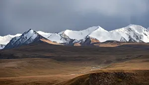 Glaciated and snow-capped mountains