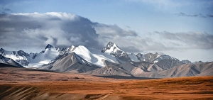 Glaciated and snow-covered mountains