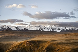 Glaciated and snow-covered mountains