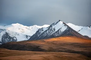 Glaciated and snow-covered mountains