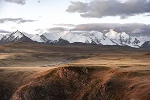 Glaciated and snow-covered mountains