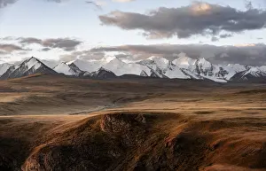 Glaciated and snow-covered mountains