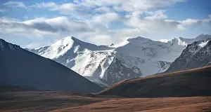 Glaciated and snow-covered mountains