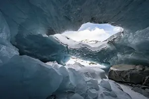 Glacier cave, ice cave, Morteratsch Glacier