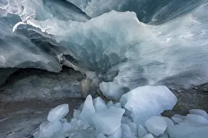 Glacier cave, ice cave, Morteratsch Glacier
