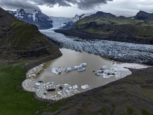 Glacier, glacier tongue, glacier lake