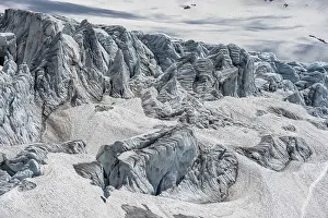 Glacier ice with crevasses, Glacier du Tour