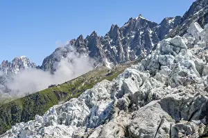 Glacier ice of the Glacier des Bossons