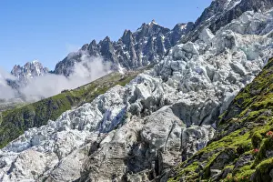 Glacier ice of the Glacier des Bossons